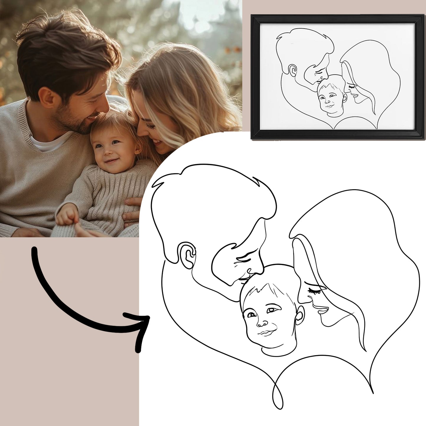 Tablou cu ilustrație personalizată după poza ta 👩‍🎨