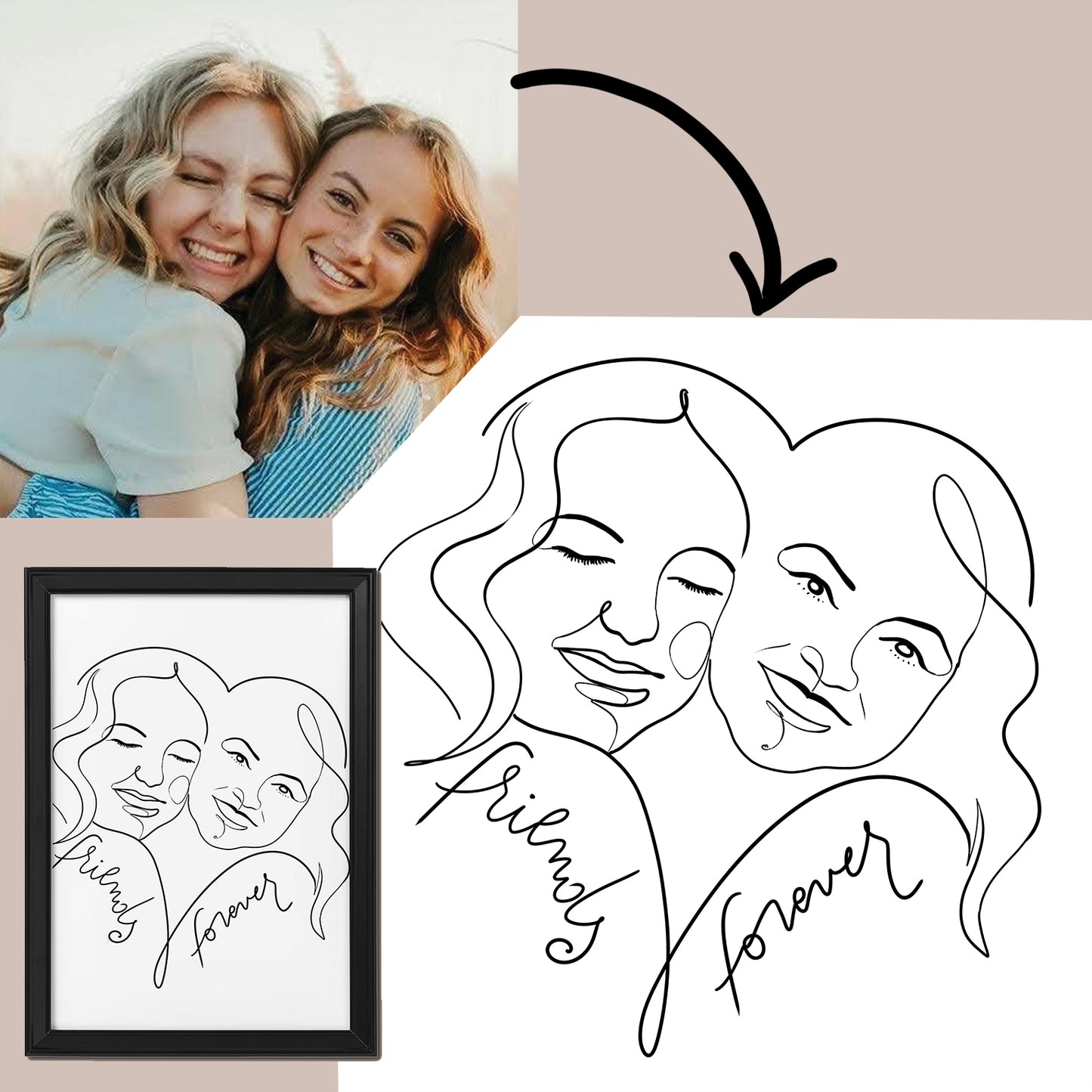 Tablou cu ilustrație personalizată după poza ta 👩‍🎨