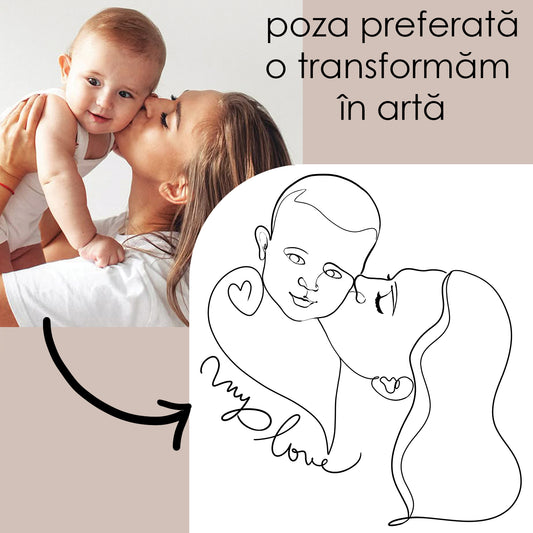 Tablou cu ilustrație personalizată după poza ta 👩‍🎨